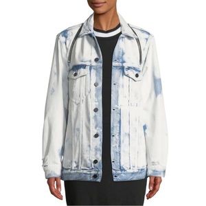 Denim x Alexander Wang Distressed Daze Zip Denim Jacket Size Small